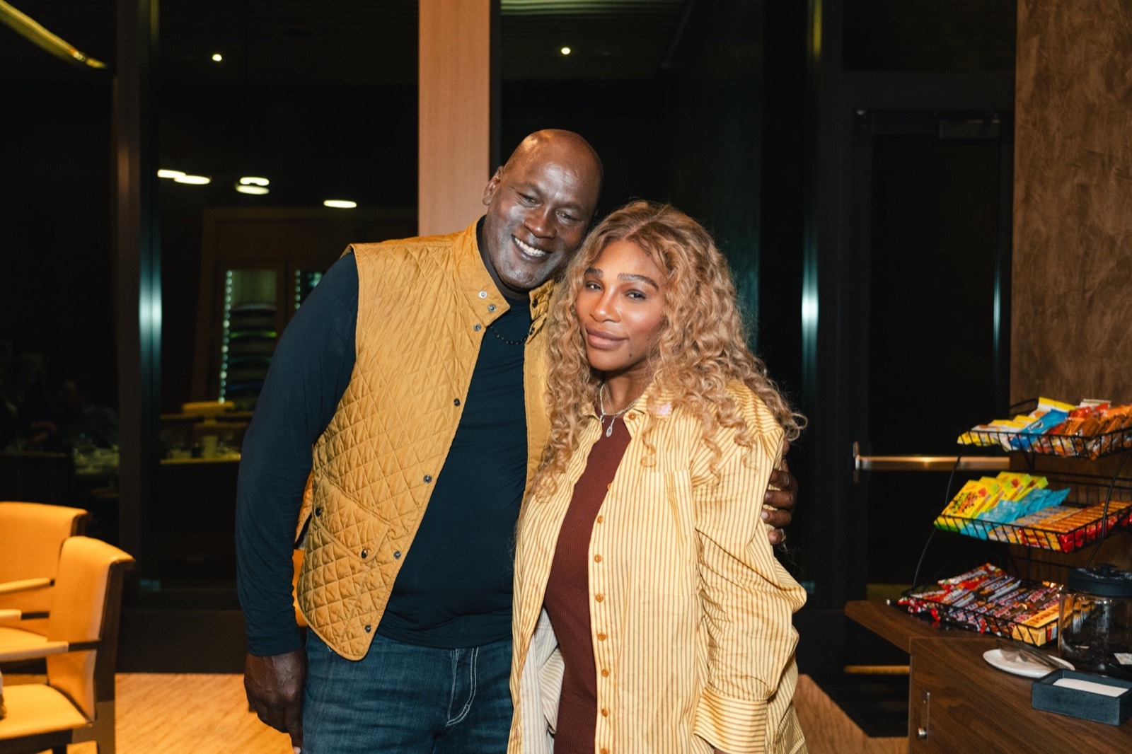 Couple posing at a dinner event